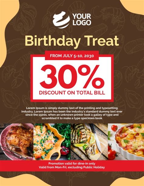 Restaurants with Birthday Promo .